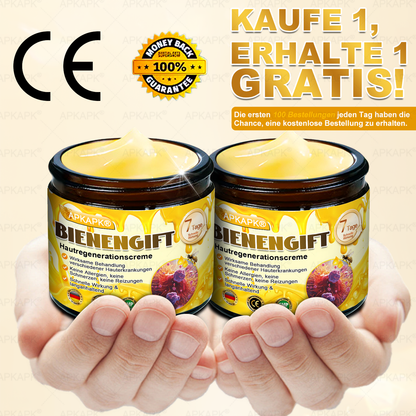 Hergestellt in Deutschland ✨APKAPK® Bienengift Hautregenerations creme – Anti-Aging, Feuchtigkeitsspendend, Hautreparatur, Hautbildverbesserung, Akne- und Pigmentfleckenbehandlung, Warzen- und Muttermalentfernung, Linderung bei Psoriasis